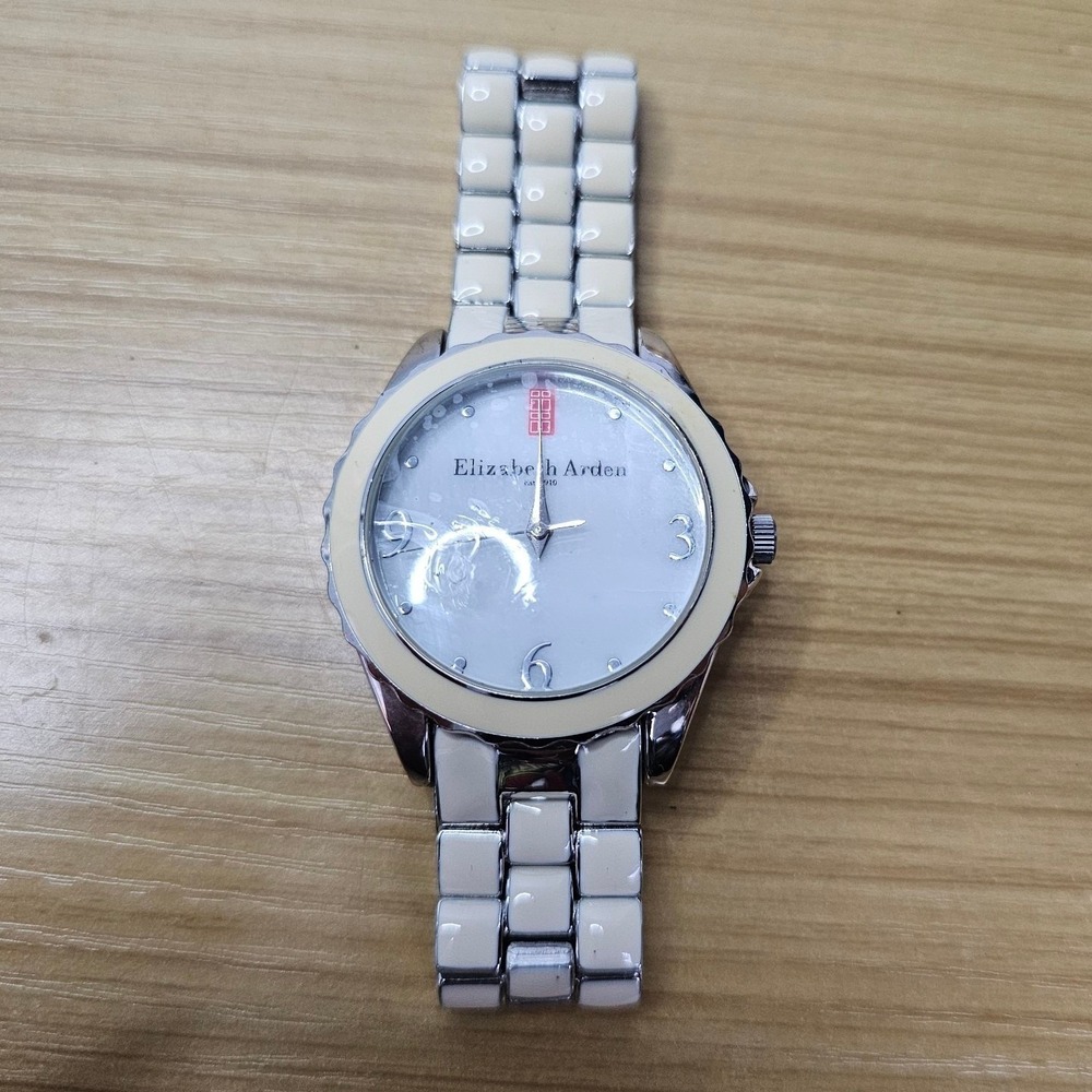 Elizabeth Arden Two Tone Quartz Analog Women's Watch Sz. 7 1/4" Needs Battery